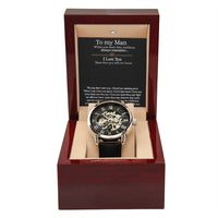 Load image into Gallery viewer, Men&#39;s Openwork Watch To My Man - Always Remember I Love You

