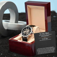 Load image into Gallery viewer, Men&#39;s Openwork Watch To My Man - Always Remember I Love You
