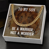 Load image into Gallery viewer, Cuban Link Chain For Son - Be a Warrior
