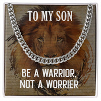 Load image into Gallery viewer, Cuban Link Chain For Son - Be a Warrior
