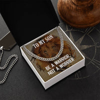 Load image into Gallery viewer, Cuban Link Chain For Son - Be a Warrior
