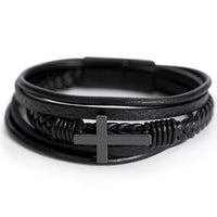 Load image into Gallery viewer, Papa Gift - Leather Bracelet With Cross
