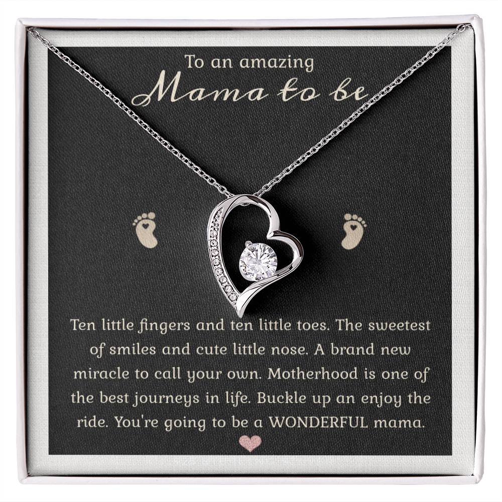 To an Amazing Mama to Be - Gift for Mom Heart Necklace