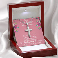 Load image into Gallery viewer, Stainless Cross Necklace- To My Twin Sister
