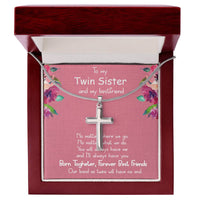 Load image into Gallery viewer, Stainless Cross Necklace- To My Twin Sister
