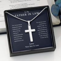 Load image into Gallery viewer, To My Father in Law Cross Necklace from Son In Law
