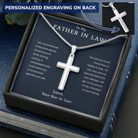 Load image into Gallery viewer, To My Father In Law Cross Necklace from Son In Law

