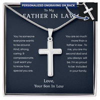 Load image into Gallery viewer, To My Father in Law Cross Necklace from Son In Law
