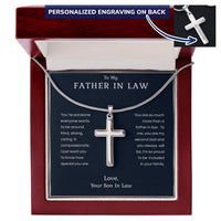 Load image into Gallery viewer, To My Father in Law Cross Necklace from Son In Law
