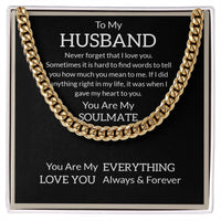 Load image into Gallery viewer, Men Necklace with Meaning - To My Husband, You are My Soulmate - Cuban Link Chain
