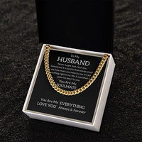 Load image into Gallery viewer, Men Necklace with Meaning - To My Husband, You are My Soulmate - Cuban Link Chain
