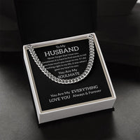 Load image into Gallery viewer, Men Necklace with Meaning - To My Husband, You are My Soulmate - Cuban Link Chain
