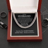 Load image into Gallery viewer, Men Necklace with Meaning - To My Husband, You are My Soulmate - Cuban Link Chain

