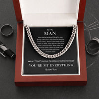 Load image into Gallery viewer, To My Man Cuban Chain Promise Necklace for Him
