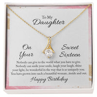 Load image into Gallery viewer, To My Daughter On Your Sweet Sixteen Birthday - Ribbon Pendant
