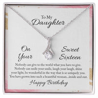 Load image into Gallery viewer, To My Daughter On Your Sweet Sixteen Birthday - Ribbon Pendant
