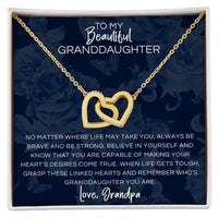 Load image into Gallery viewer, To My Beautiful Granddaughter Necklace, Linked Hearts Gift from Grandpa
