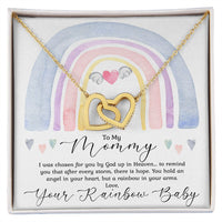 Load image into Gallery viewer, Rainbow Baby Gifts for Mom Interlocking Hearts Necklace
