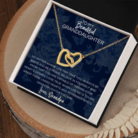 Load image into Gallery viewer, To My Beautiful Granddaughter Necklace, Linked Hearts Gift from Grandpa
