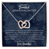 Load image into Gallery viewer, To My Beautiful Granddaughter Necklace, Linked Hearts Gift from Grandpa

