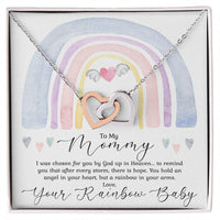 Load image into Gallery viewer, Rainbow Baby Gifts for Mom Interlocking Hearts Necklace
