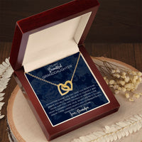 Load image into Gallery viewer, To My Beautiful Granddaughter Necklace, Linked Hearts Gift from Grandpa

