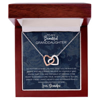 Load image into Gallery viewer, To My Beautiful Granddaughter Necklace, Linked Hearts Gift from Grandpa
