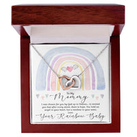 Load image into Gallery viewer, Rainbow Baby Gifts for Mom Interlocking Hearts Necklace
