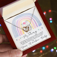 Load image into Gallery viewer, Rainbow Baby Gifts for Mom Interlocking Hearts Necklace
