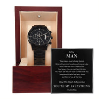 Load image into Gallery viewer, To My Man Gift You Mean Everything to Me - Black Chronograph Watch
