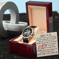 Load image into Gallery viewer, New Dad Gift from Wife, Pregnancy Announcement Gift for Husband Mens Watch with Baby Reveal Message Card
