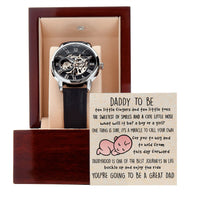 Load image into Gallery viewer, New Dad Gift from Wife, Pregnancy Announcement Gift for Husband Mens Watch with Baby Reveal Message Card
